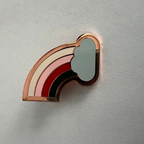 Pintrill 2017 Rainbow and Cloud Enamel Pin on Gold Tone Backing - Picture 2 of 5